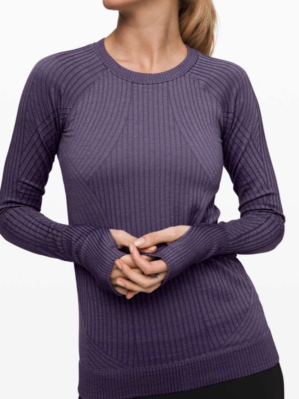 Lululemon Rest Less Pullover (2nd release) Moonwalk (Navy) / White Size 8 NWOT